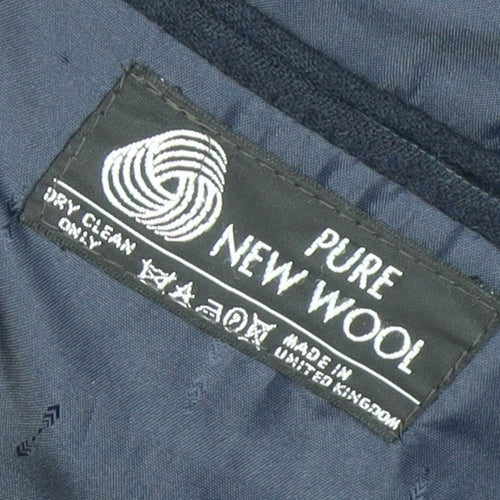 Centaur Men's Blue Wool Blazer 40 Long Two-Button Notch Lapel