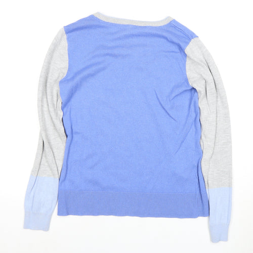 Laura Ashley Women's Blue Size 8 V-Neck Sweater