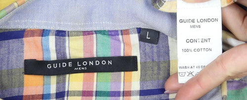Guide London Men's Multicoloured Plaid Shirt - Size L