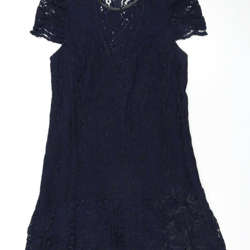 Whistles Women's Blue Lace Dress Size 10