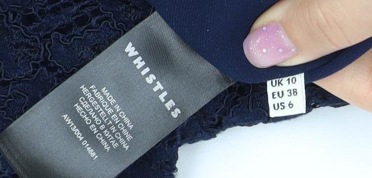 Whistles Women's Blue Lace Dress Size 10