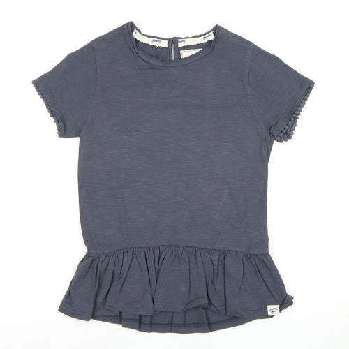Massimo Dutti Girls Grey Short Sleeve Top 9-10 Years