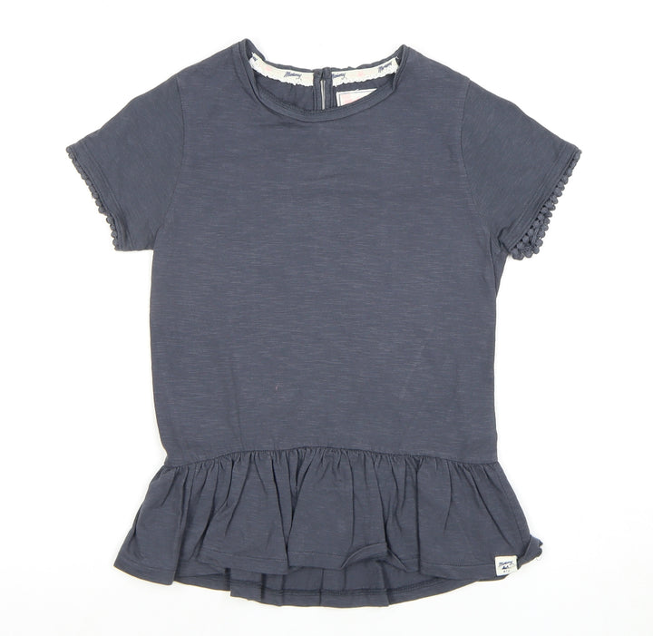 Massimo Dutti Girls Grey Short Sleeve Top 9-10 Years