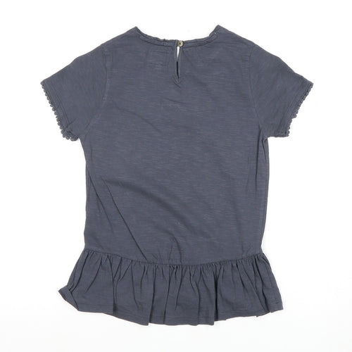 Massimo Dutti Girls Grey Short Sleeve Top 9-10 Years