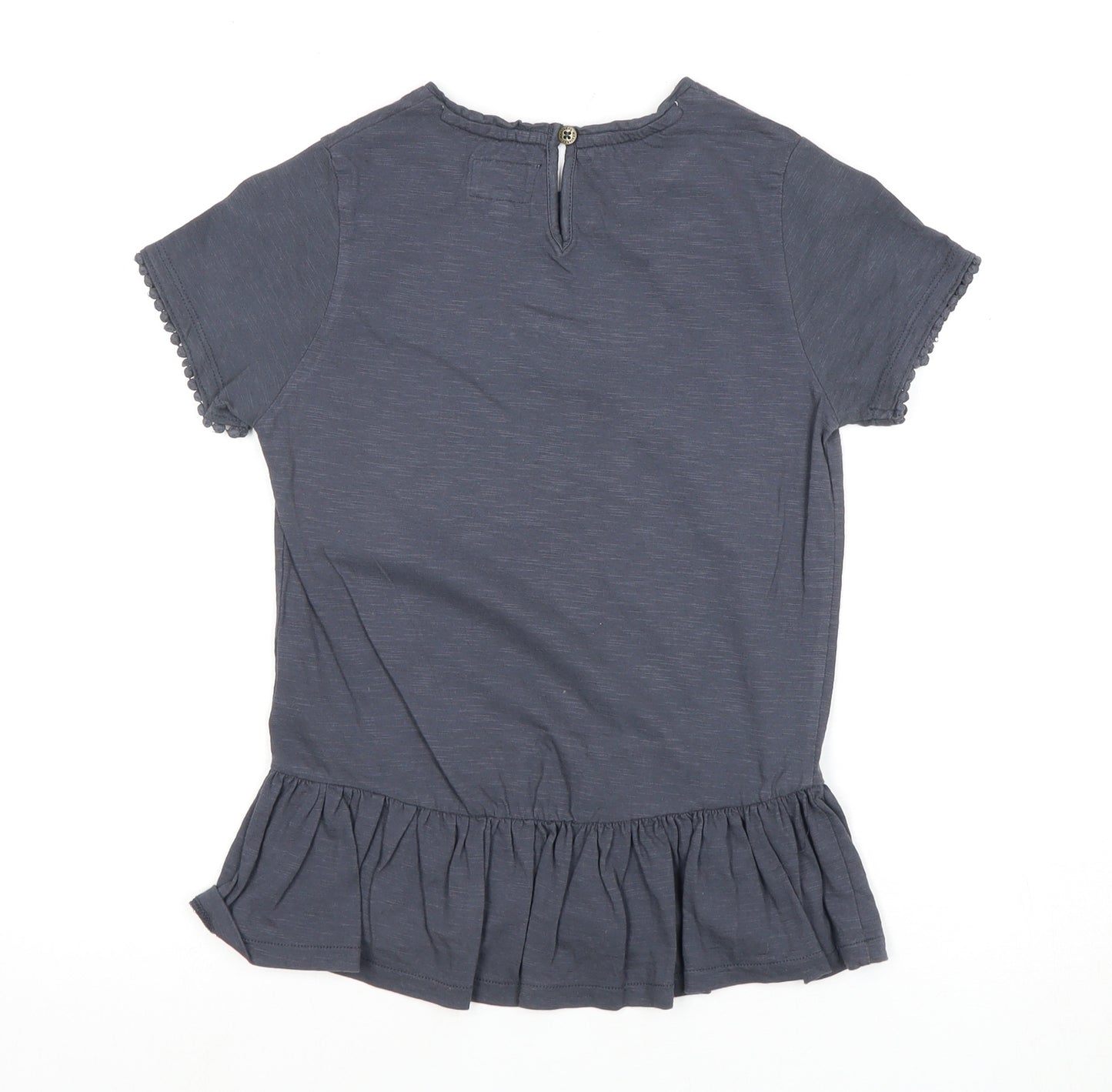 Massimo Dutti Girls Grey Short Sleeve Top 9-10 Years