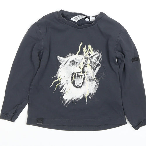Regatta Boys Black Graphic Long Sleeve T-Shirt 3-4 Years