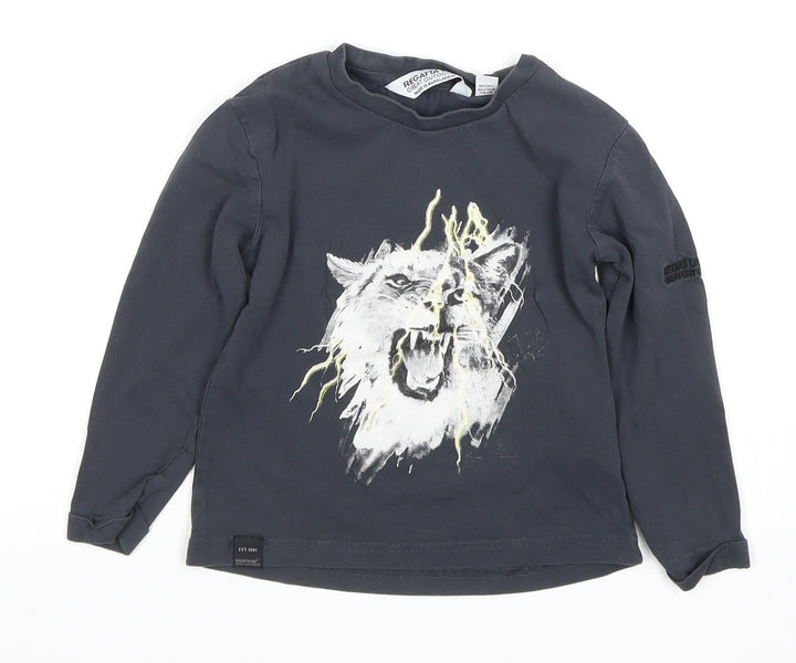 Regatta Boys Black Graphic Long Sleeve T-Shirt 3-4 Years