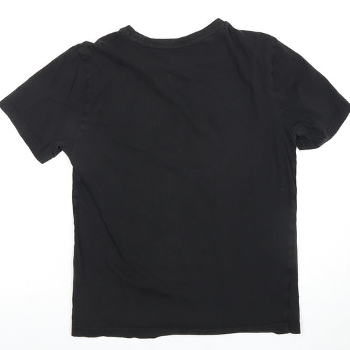 Puma Men's Black T-Shirt, Size S, Crew Neck, Logo