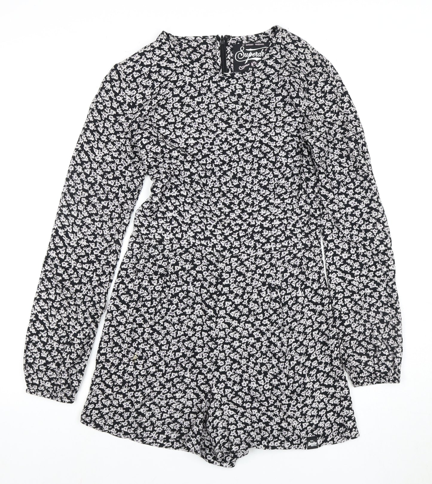 Superdry Women's Black Floral Playsuit XS