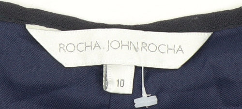 Rocha John Rocha Blue Embroidered Shift Dress, Size 10