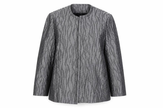 Front view of Eastex Women's Grey Jacket, size 16, Polyester Blend
