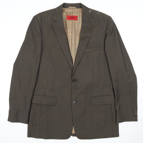 Hugo Boss Men's Brown Striped Blazer, Size 40