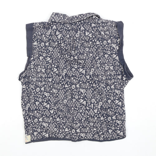 SoulCal & Co Women's Blue Floral Button-Up Top, Size 10