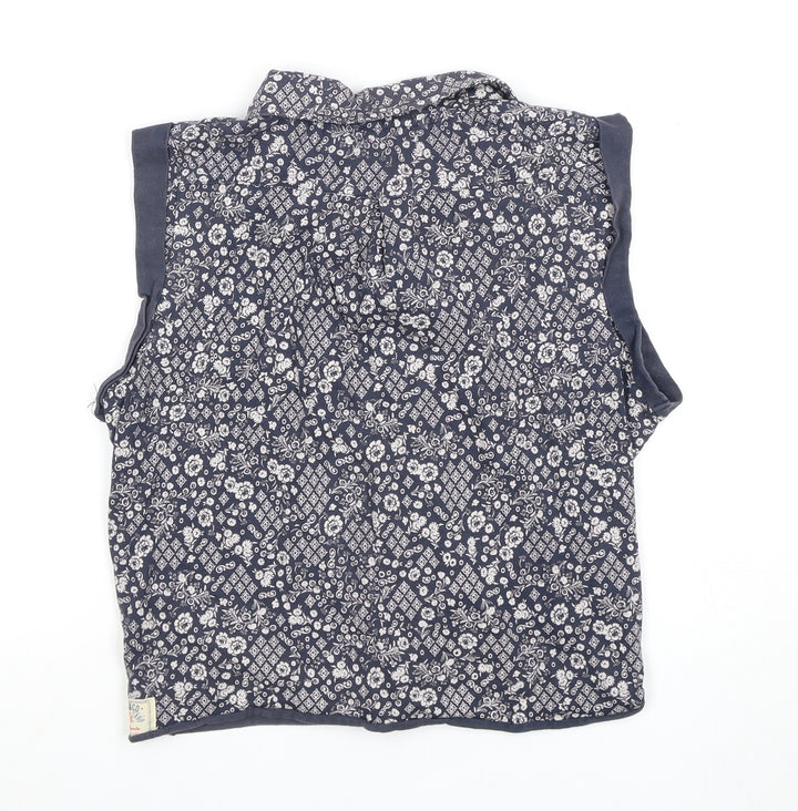 SoulCal & Co Women's Blue Floral Button-Up Top, Size 10