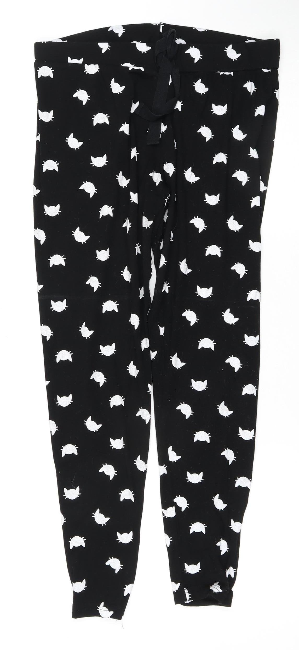 Ann Summers Women's Black Animal Print Pyjama Pants M