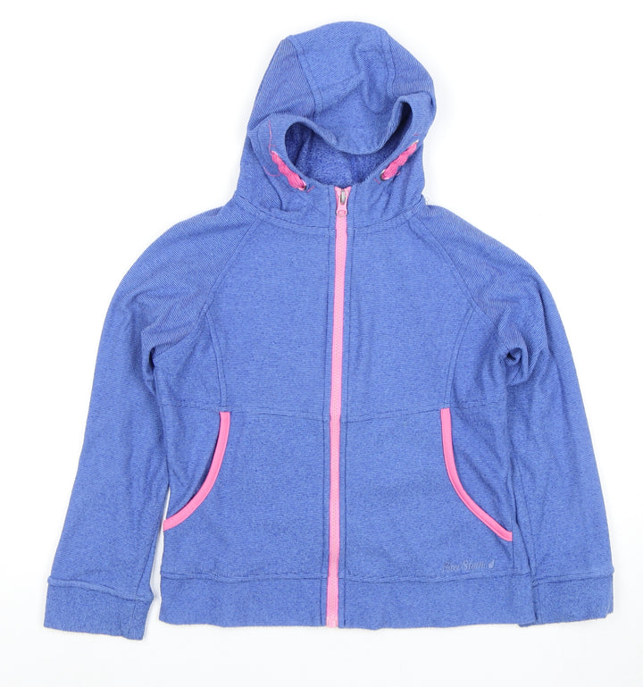 Peter Storm Girls Blue Hooded Jacket, 7-8 Years, Casual Style
