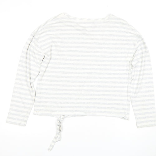 Guess Women's White Striped Cropped T-Shirt, Size M