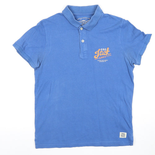 Jack & Jones Men's Blue Polo Shirt Small