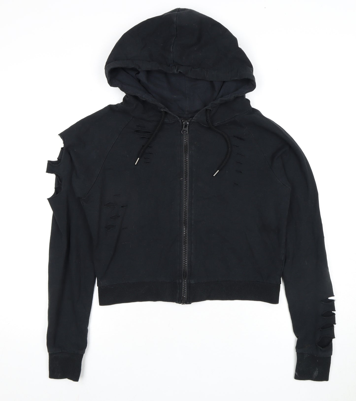 Firetrap Women's Black Full Zip Hoodie, Size 8