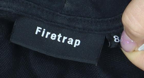 Firetrap Women's Black Full Zip Hoodie, Size 8