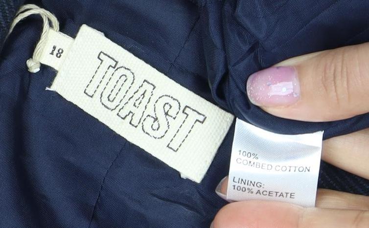 TOAST Women's Blue Blazer, Size 18, Business Elegance