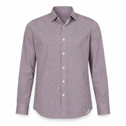 Front view of Charles Tyrwhitt Men's Purple Geometric Dress Shirt L