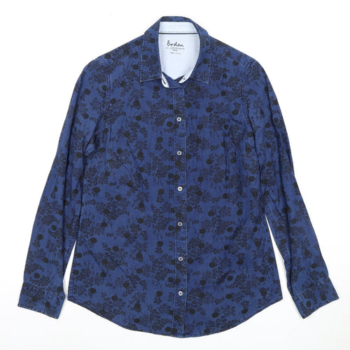 Boden Men's Blue Floral Cotton Dress Shirt Size 6