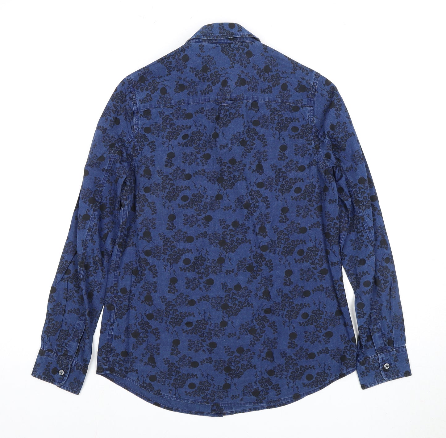 Boden Men's Blue Floral Cotton Dress Shirt Size 6
