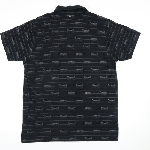 Everlast Men's Black Striped Polo Shirt L
