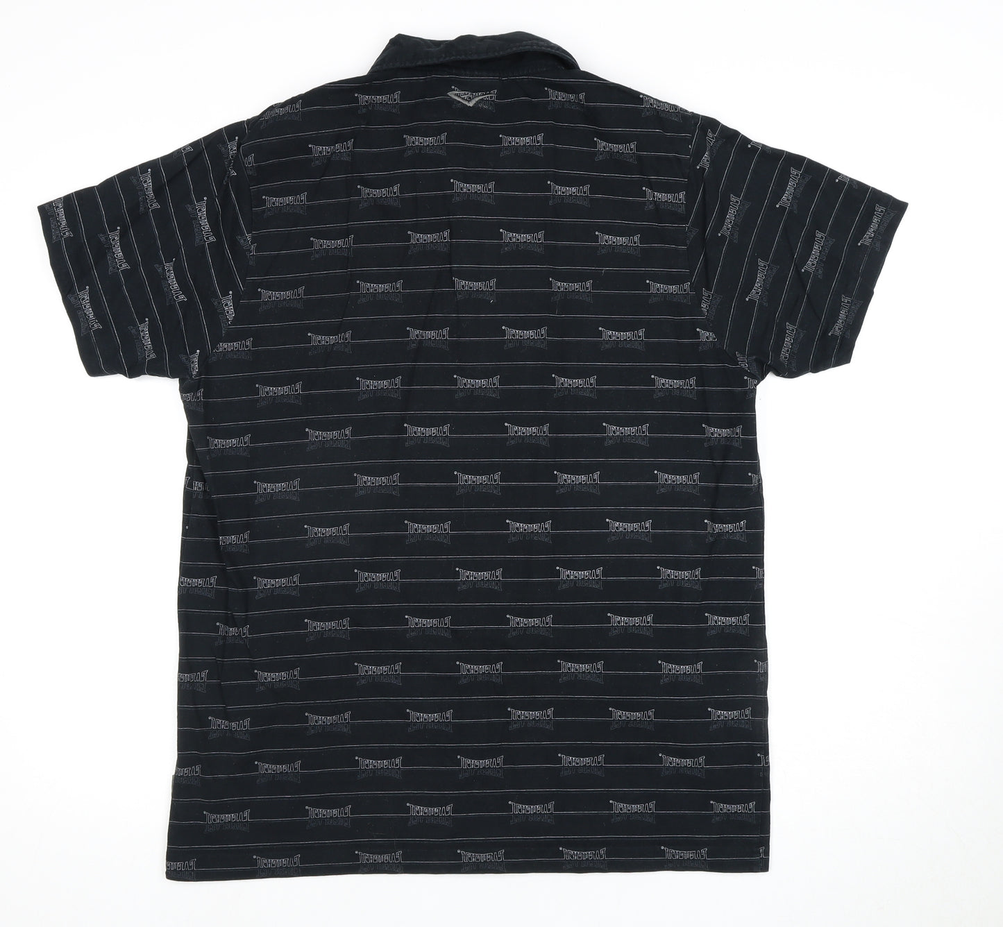 Everlast Men's Black Striped Polo Shirt L