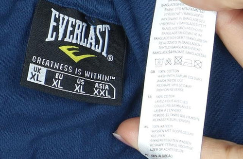 Everlast Blue XXL Cotton Crew Neck Men's T-Shirt