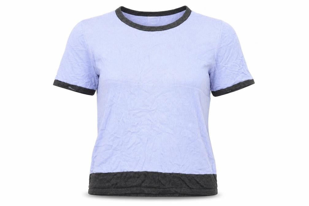 Front view of Eastex Women Blue Ringer T-Shirt, size 10