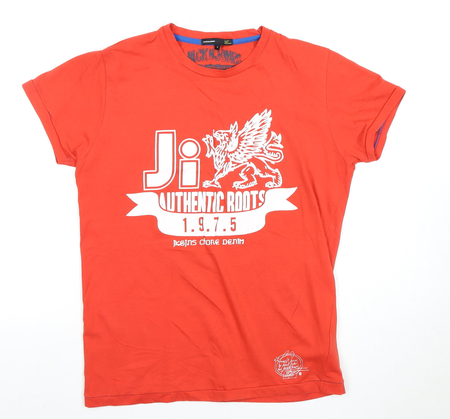 Jack & Jones Men's Red Graphic T-Shirt Size S