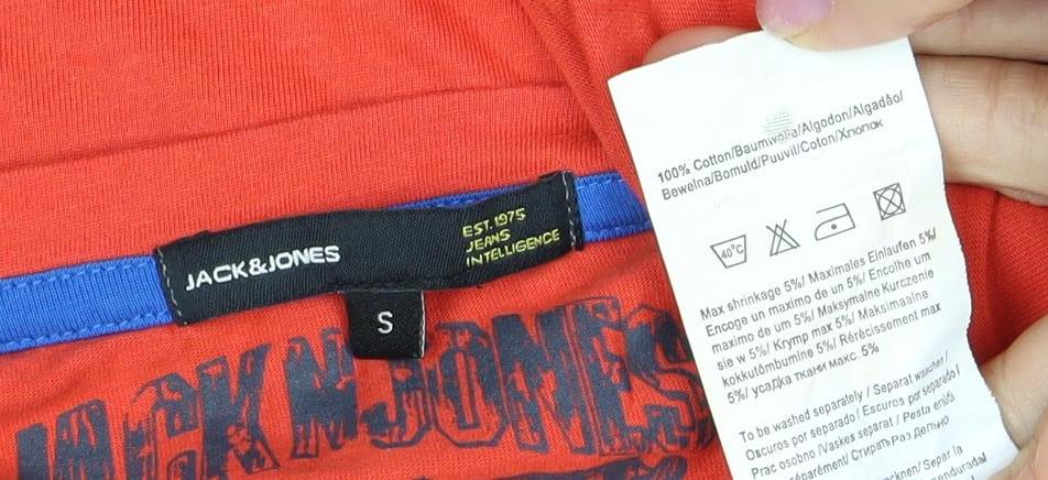 Jack & Jones Men's Red Graphic T-Shirt Size S