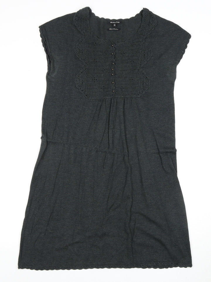 Massimo Dutti Women's Grey Knit Dress Size S
