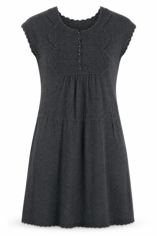 Front view of Massimo Dutti Women's Grey Knit Dress, size S
