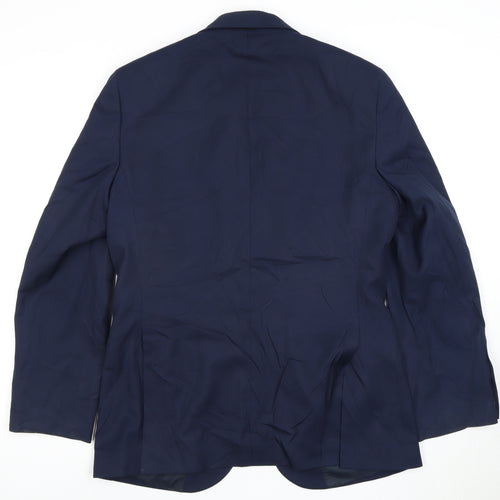 Moss Esq Men's Blue Blazer 48 Regular Single-Breasted