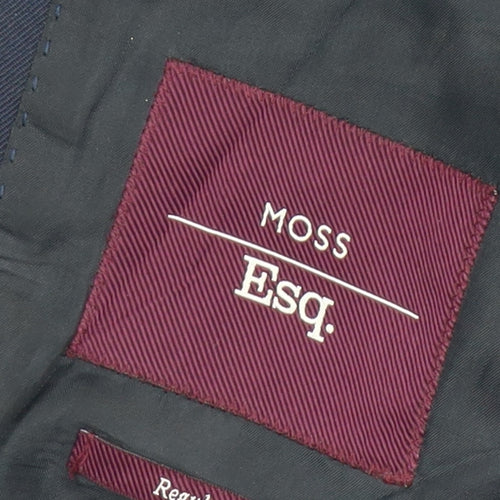 Moss Esq Men's Blue Blazer 48 Regular Single-Breasted