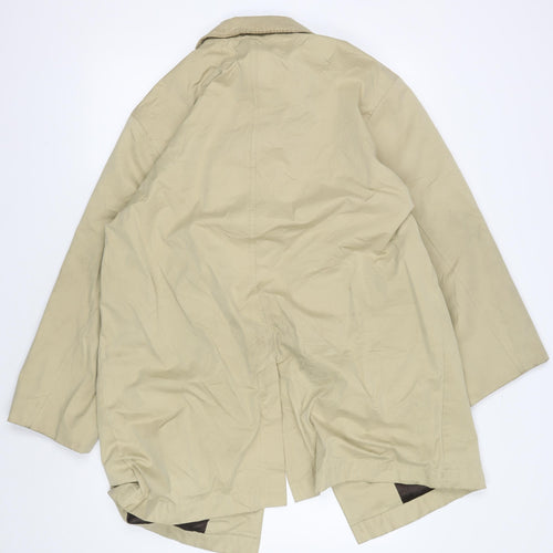 BUSH Men's Beige Overcoat, XL, Collared, Casual Style