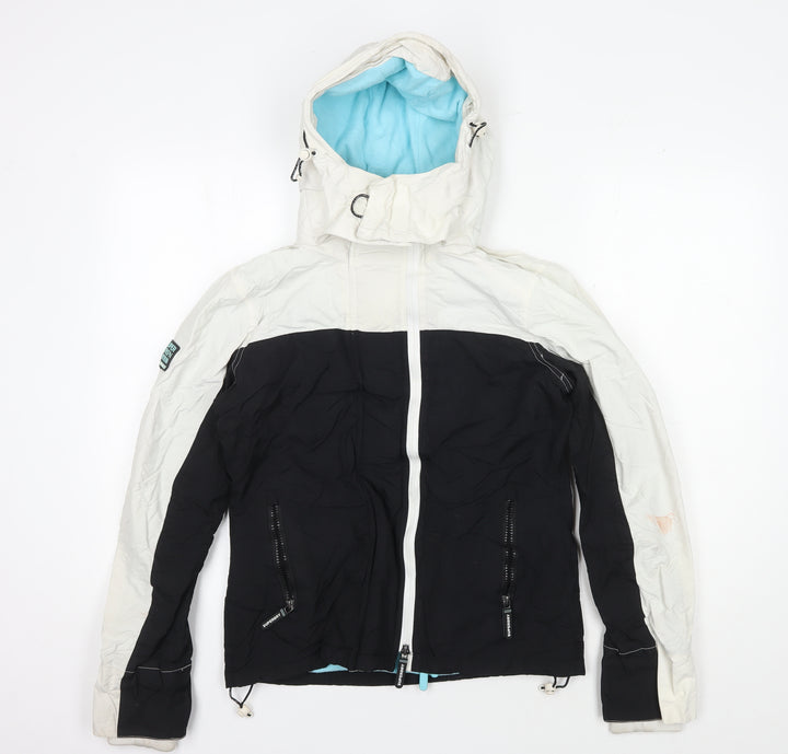 Superdry Women's Black White Windbreaker Jacket Size S