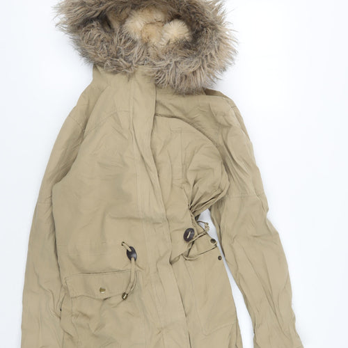 Oasis Women's Beige Parka - M, Hooded Winter Coat