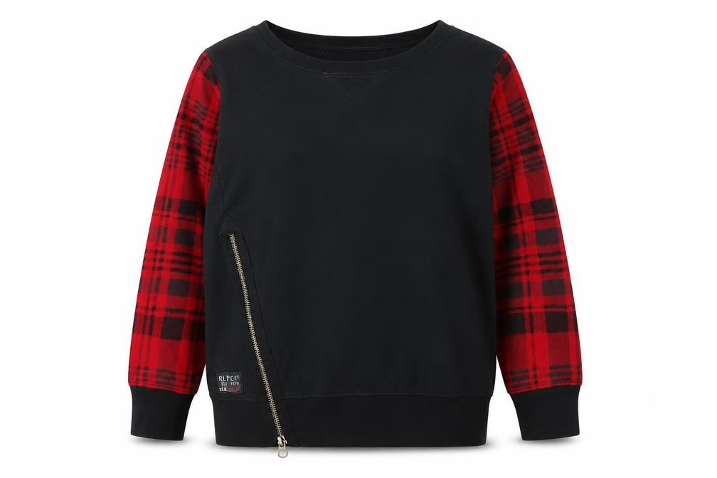 Polo Ralph Lauren Girls Black Pullover Sweater M Plaid Accents