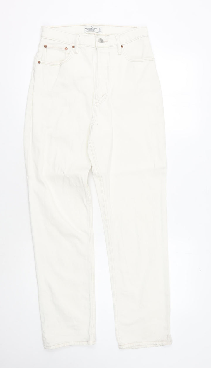 Abercrombie & Fitch Women's Ivory Straight Jeans Size 8L