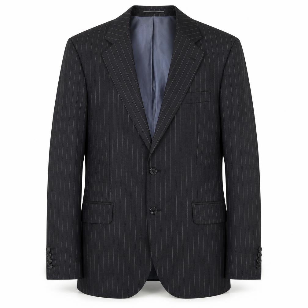 Front view of Austin Reed Men's Black Striped Blazer, 38R