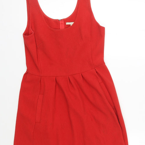 Banana Republic Women's Red Fit & Flare Dress 10 Petite