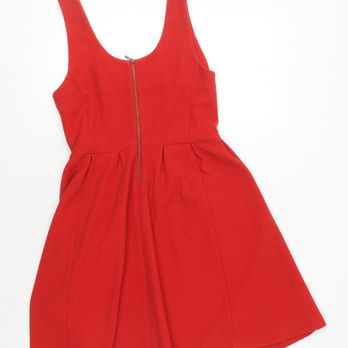 Banana Republic Women's Red Fit & Flare Dress 10 Petite