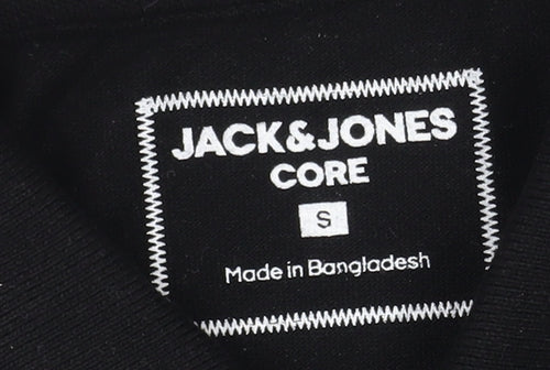 Jack & Jones Men's Black Polo Shirt S Short Sleeve Logo
