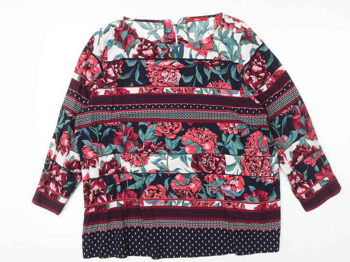 s.Oliver Women's Multicoloured Floral Blouse UK 14