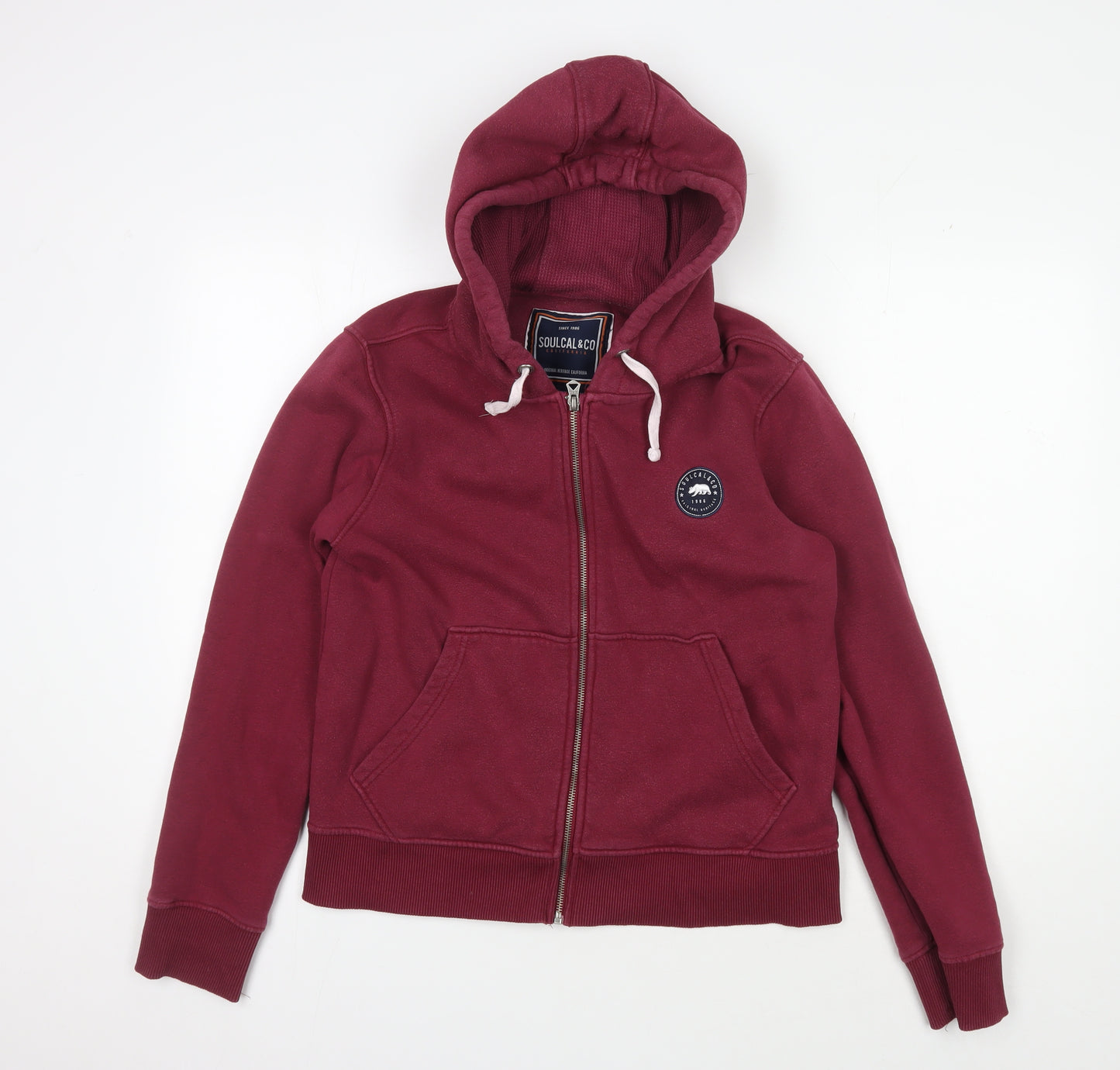 Soulcal & Co Women's Red Zip Hoodie Size 14