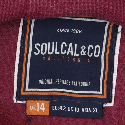 Soulcal & Co Women's Red Zip Hoodie Size 14